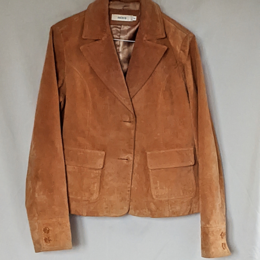 Brown Suede Women's Blazer Jacket